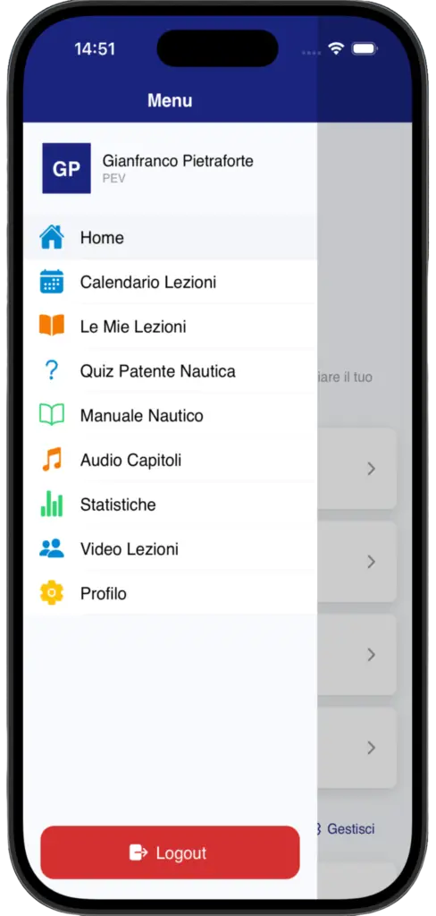 Applicazione iOS Android per la patente nautica