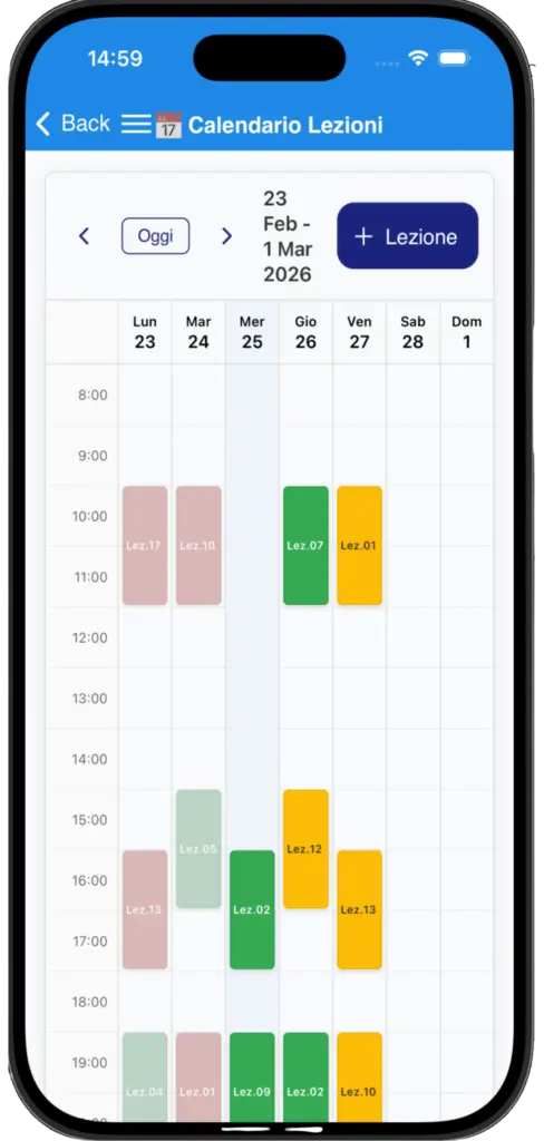 Calendario per prenotare lezioni patente nautica